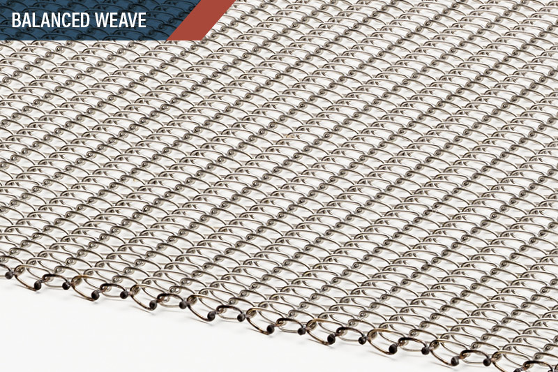 Balanced weave mesh edges Balanced weave mesh edges.